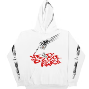 Vlone x Never Broke Again Bones Hoodie White Front